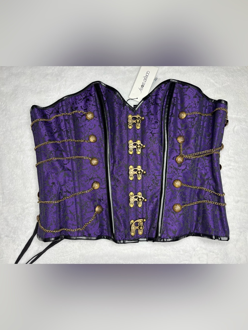 Corset story purple and gold steampunk overbust corset  Top NWT.. FIRM ON PRICE